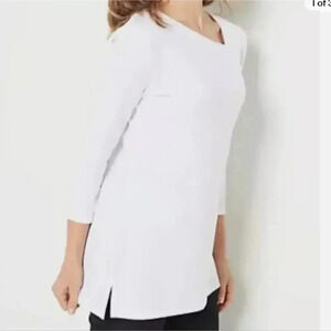 Attitudes by Renee Asymmetric Neckline Tunic Womens